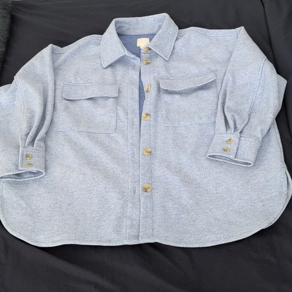H&M Light Blue Shacket - Picture 1 of 7